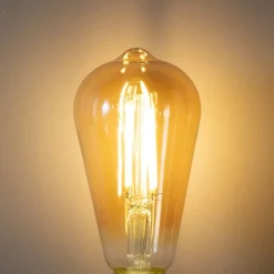 LUEDD Filament Lampen|Led Lampen*E27 3-Stufen-Dimmbare LED-Glühbirne ST64 Gold 6W 700 lm 2700K