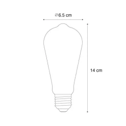 LUEDD Filament Lampen|Led Lampen*E27 3-Stufen-Dimmbare LED-Glühbirne ST64 Gold 6W 700 lm 2700K