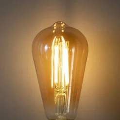 LUEDD Filament Lampen|Led Lampen*E27 3-Stufen-Dimmbare LED-Glühbirne ST64 Gold 6W 700 lm 2700K