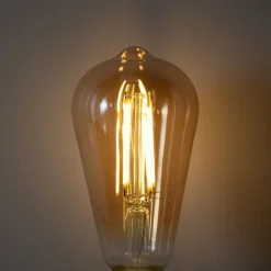 LUEDD Filament Lampen|Led Lampen*E27 3-Stufen-Dimmbare LED-Glühbirne ST64 Gold 6W 700 lm 2700K