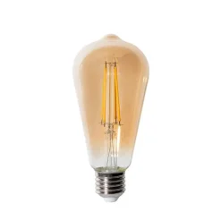 LUEDD Filament Lampen|Led Lampen*E27 3-Stufen-Dimmbare LED-Glühbirne ST64 Gold 6W 700 lm 2700K
