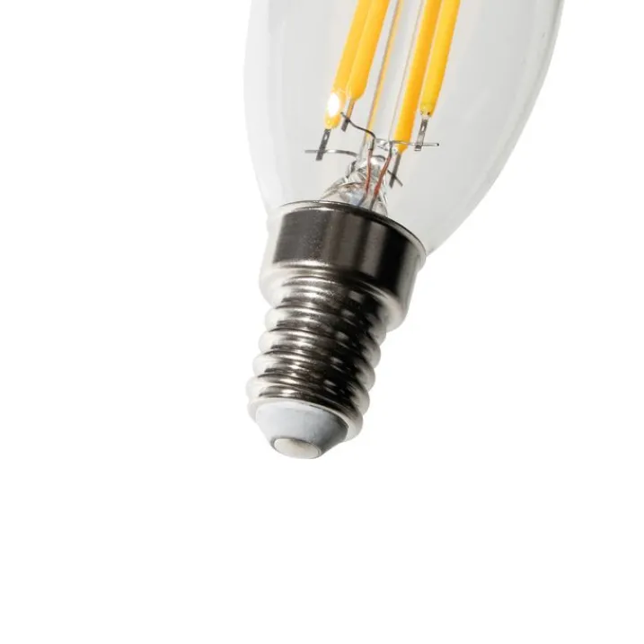 LUEDD Led Lampen|Filament Lampen*E14 3-Stufen-Dimmbare LED-Glühbirne B35 Klar 4W 450 lm 2700K
