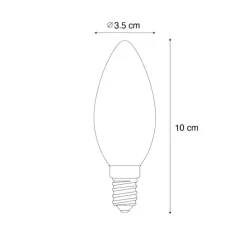 LUEDD Led Lampen|Filament Lampen*E14 3-Stufen-Dimmbare LED-Glühbirne B35 Klar 4W 450 lm 2700K