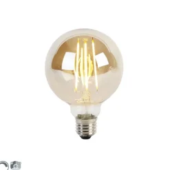 LUEDD Filament Lampen|Led Lampen*E27 3-stufig dimmbare LED-Glühbirne G95 Goldglas 5W 380lm 2200K