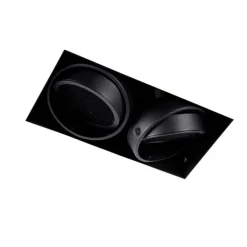 QAZQA Einbaustrahler|Wohnzimmerlampen*Einbau Spot schwarz 2-Licht GU10 AR111 Trimless - Oneon Honey