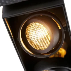 QAZQA Schlafzimmerlampen|Küchenlampen*Einbau Spot schwarz 2-Licht drehbar und kippbar Trimless - Oneon Honey