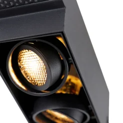 QAZQA Schlafzimmerlampen|Küchenlampen*Einbau Spot schwarz 2-Licht drehbar und kippbar Trimless - Oneon Honey