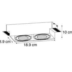 QAZQA Schlafzimmerlampen|Küchenlampen*Einbau Spot schwarz 2-Licht drehbar und kippbar Trimless - Oneon Honey