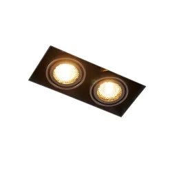 QAZQA Schlafzimmerlampen|Küchenlampen*Einbau Spot schwarz 2-Licht drehbar und kippbar Trimless - Oneon Honey