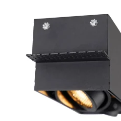 QAZQA Schlafzimmerlampen|Küchenlampen*Einbau Spot schwarz 2-Licht drehbar und kippbar Trimless - Oneon Honey