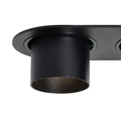 QAZQA Einbaustrahler|Wohnzimmerlampen*Einbauleuchte schwarz GU10 50mm 2-flammig - Installa