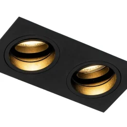 QAZQA Schlafzimmerlampen|Küchenlampen*Einbaupunkt schwarz einstellbar 2-Licht - Chuck