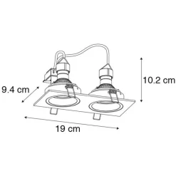 QAZQA Schlafzimmerlampen|Küchenlampen*Einbaupunkt schwarz einstellbar 2-Licht - Chuck