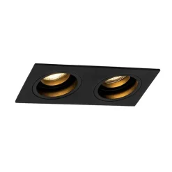 QAZQA Schlafzimmerlampen|Küchenlampen*Einbaupunkt schwarz einstellbar 2-Licht - Chuck