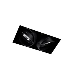QAZQA Einbaustrahler|Wohnzimmerlampen*Einbaupunkt schwarz 2-Licht GU10 AR111 Trimless - Oneon