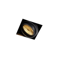 QAZQA Einbaustrahler|Wohnzimmerlampen*Einbaupunkt schwarz 1-Licht GU10 AR111 Trimless - Oneon Honey