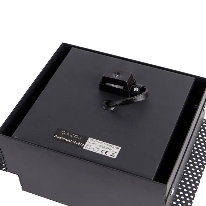 QAZQA Einbaustrahler|Wohnzimmerlampen*Einbaupunkt schwarz 1-Licht GU10 AR111 Trimless - Oneon Honey