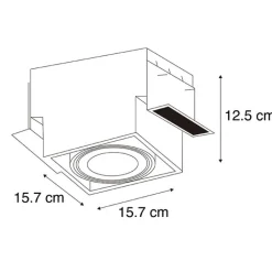 QAZQA Schlafzimmerlampen|Küchenlampen*Einbaupunkt schwarz 1-Licht GU10 AR111 Trimless - Oneon