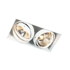 QAZQA Einbaustrahler|Wohnzimmerlampen*Einbauspot weiß GU10 AR111 randlos 2-flammig - Oneon