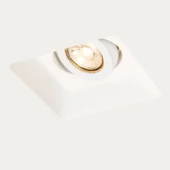 QAZQA Einbaustrahler|Wohnzimmerlampen*Einbaustelle weiß 15 cm quadratisch kippbar - Zigeuner Stuck