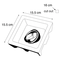 QAZQA Einbaustrahler|Wohnzimmerlampen*Einbaustelle weiß 15 cm quadratisch kippbar - Zigeuner Stuck