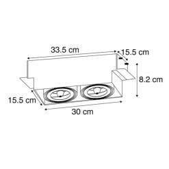 QAZQA Einbaustrahler|Wohnzimmerlampen*Einbaustrahler dreh- und kippbar AR111 rahmenlos - Oneon 111-2