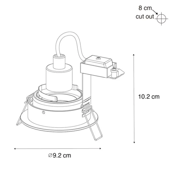 QAZQA Einbaustrahler|Esszimmerlampen*Einbaustrahler dunkelbronze rund dreh- und kippbar - Chuck