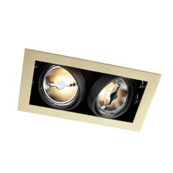 QAZQA Einbaustrahler|Wohnzimmerlampen*Einbaustrahler Messing verstellbar 2 Lampen - Oneon 111-2