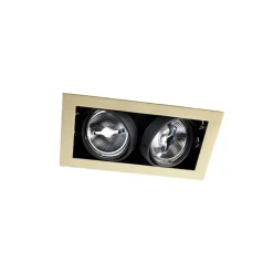 QAZQA Einbaustrahler|Wohnzimmerlampen*Einbaustrahler Messing verstellbar 2 Lampen - Oneon 111-2