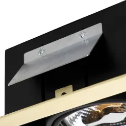 QAZQA Einbaustrahler|Wohnzimmerlampen*Einbaustrahler Messing verstellbar 2 Lampen - Oneon 111-2