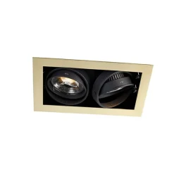 QAZQA Einbaustrahler|Wohnzimmerlampen*Einbaustrahler Messing verstellbar 2 Lampen - Oneon 111-2