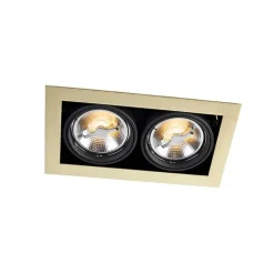 QAZQA Einbaustrahler|Wohnzimmerlampen*Einbaustrahler Messing verstellbar 2 Lampen - Oneon 111-2