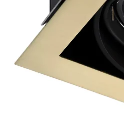 QAZQA Einbaustrahler|Wohnzimmerlampen*Einbaustrahler Messing verstellbar 2 Lampen - Oneon 111-2