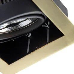 QAZQA Einbaustrahler|Wohnzimmerlampen*Einbaustrahler Messing verstellbar 2 Lampen - Oneon 111-2