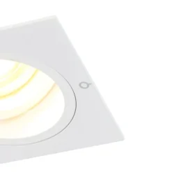 QAZQA Einbaustrahler|Wohnzimmerlampen*Einbaustrahler quadratisch weiß schwenkbar und kippbar - Chuck