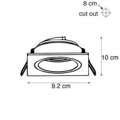 QAZQA Einbaustrahler|Wohnzimmerlampen*Einbaustrahler quadratisch weiß schwenkbar und kippbar - Chuck