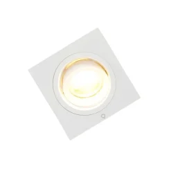 QAZQA Einbaustrahler|Wohnzimmerlampen*Einbaustrahler quadratisch weiß schwenkbar und kippbar - Chuck