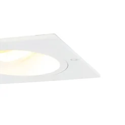 QAZQA Einbaustrahler|Wohnzimmerlampen*Einbaustrahler quadratisch weiß schwenkbar und kippbar - Chuck