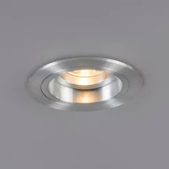 QAZQA Einbaustrahler|Wohnzimmerlampen*Einbaustrahler rund Aluminium dreh- und neigbar - Chuck