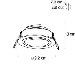 QAZQA Einbaustrahler|Wohnzimmerlampen*Einbaustrahler rund Aluminium dreh- und neigbar - Chuck