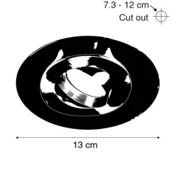 QAZQA Schlafzimmerlampen|Küchenlampen*Einbaustrahler rund schwarz schwenkbar mit Distanzring - Edu