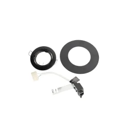 QAZQA Schlafzimmerlampen|Küchenlampen*Einbaustrahler rund schwarz schwenkbar mit Distanzring - Edu