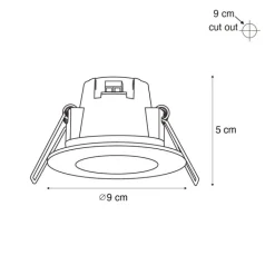 QAZQA Gartenbeleuchtung|Badezimmerlampen*Einbaustrahler rund Stahl inkl. LED IP65 - Simply