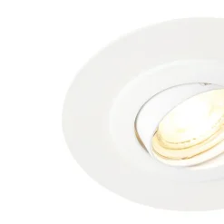 QAZQA Schlafzimmerlampen|Küchenlampen*Einbaustrahler rund weiß schwenkbar mit Distanzring - Edu