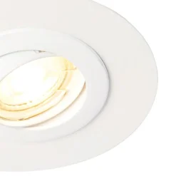 QAZQA Schlafzimmerlampen|Küchenlampen*Einbaustrahler rund weiß schwenkbar mit Distanzring - Edu