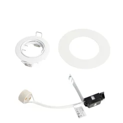 QAZQA Schlafzimmerlampen|Küchenlampen*Einbaustrahler rund weiß schwenkbar mit Distanzring - Edu