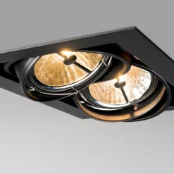 QAZQA Einbaustrahler|Wohnzimmerlampen*Einbaustrahler schwarz AR111 verstellbar 2-flammig - Oneon