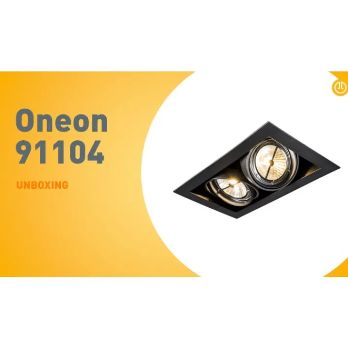 QAZQA Einbaustrahler|Wohnzimmerlampen*Einbaustrahler schwarz AR111 verstellbar 2-flammig - Oneon