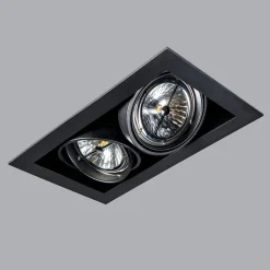 QAZQA Einbaustrahler|Wohnzimmerlampen*Einbaustrahler schwarz AR111 verstellbar 2-flammig - Oneon