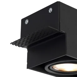 QAZQA Einbaustrahler|Wohnzimmerlampen*Einbaustrahler schwarz dreh- und kippbar trimmlos - Oneon 3